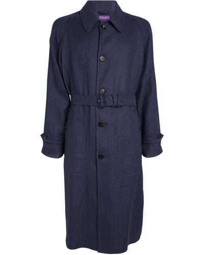 Ralph Lauren Purple Label Linen-silk Overcoat - Blue