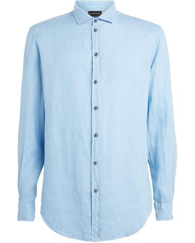 Emporio Armani Linen Shirt - Blue