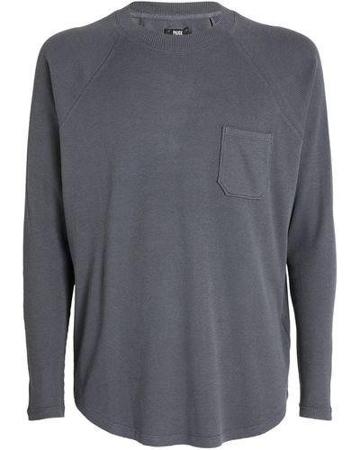 PAIGE Waffle-knit Abe Baseball T-shirt - Grey