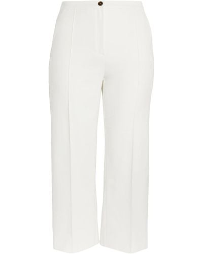Marina Rinaldi Cropped Straight Trousers - White