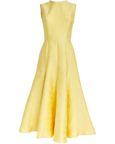 Emilia Wickstead Cloquéd Dellah Midi Dress - Yellow