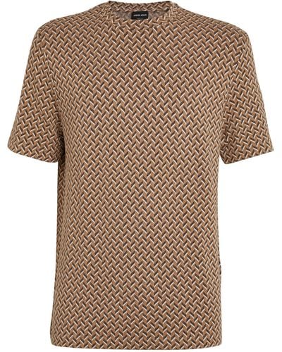 Giorgio Armani Geometric Print T-shirt - Brown