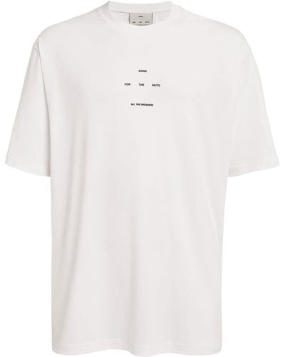 Song For The Mute Flower Print Logo T-shirt - White