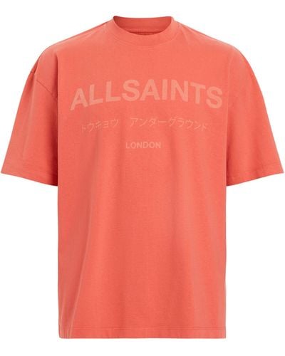 AllSaints Organic Cotton Laser T-shirt - Orange