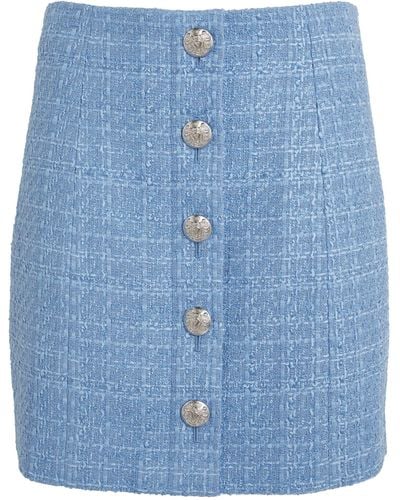 Veronica Beard Tweed Rubra Skirt - Blue