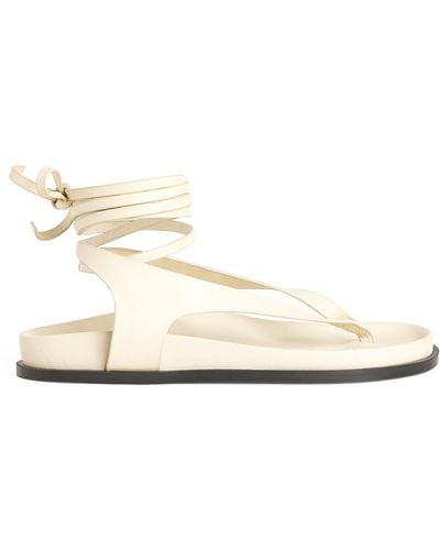 A.Emery Leather Wrap Shel Sandals - Natural