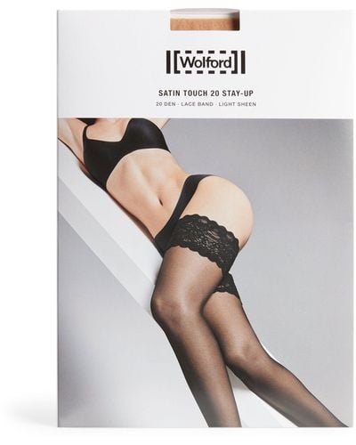 Wolford Satin Touch 20 Stay Up Thigh Highs - Grey