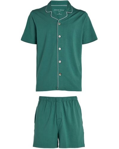 Derek Rose Basel Pajama Set - Green