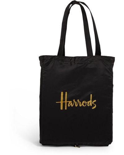Harrods Recycled Logo Pocket Shopper Bag - Black