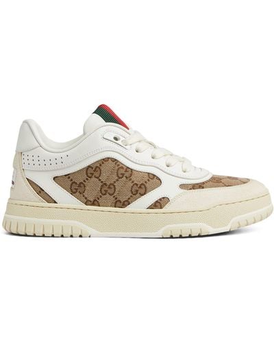 Gucci Canvas Re-web Trainers - Natural