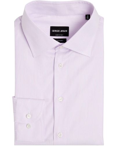 Giorgio Armani Cotton Formal Shirt - Purple