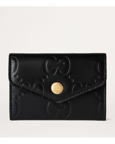 Gucci Leather Gg Card Holder - Black