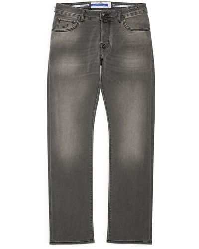 Jacob Cohen Comfort-stretch Straight Faded Jeans - Grey