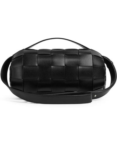 Bottega Veneta Small Leather Intreccio Boombox Cross-body Bag - Black