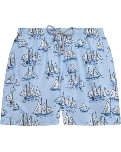 Trotters Sailboat Swim Shorts - Blue