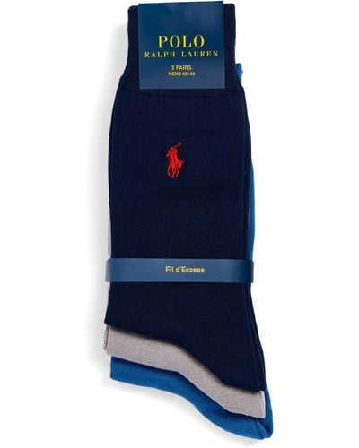 Polo Ralph Lauren Polo Pony Socks (pack Of 2) - Blue
