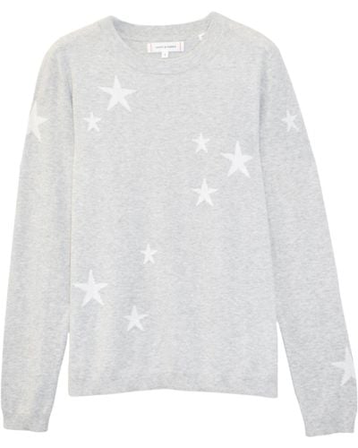 Chinti & Parker Cotton Star Pattern Sweater - White