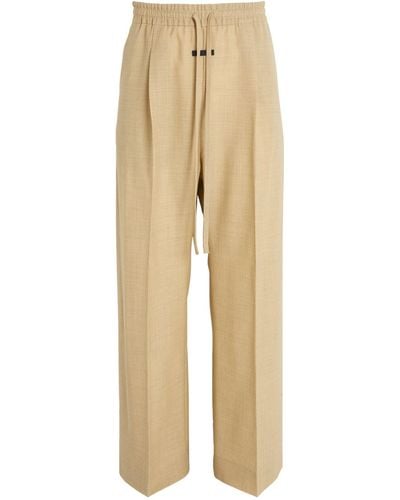 Fear Of God Wool Pleated Drawstring Trousers - Natural