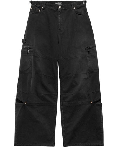 Balenciaga Wide-leg Cargo Pants - Black