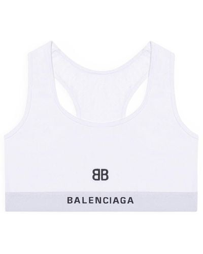 Balenciaga Logo Sports Bra - White