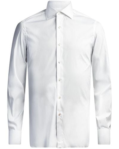 Isaia Cotton-blend Dress Shirt - White
