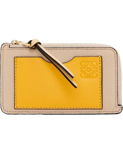 Loewe Leather Anagram Zipped Cardholder - Orange