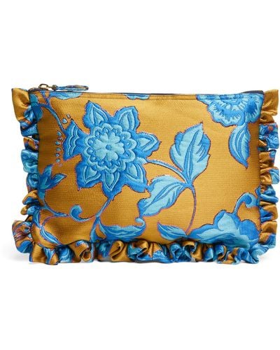 La DoubleJ Floral Hand Pochette Clutch - Blue