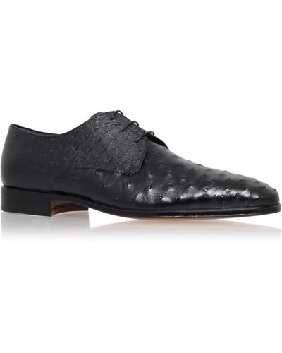 Stemar Ostrich Derby Shoes - Black