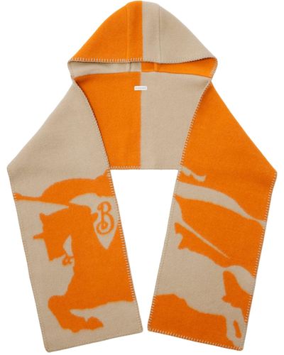 Burberry Wool Hooded Scarf - Orange