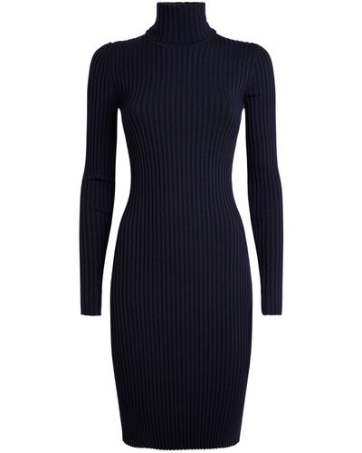 Wolford Ribbed Rollneck Mini Dress - Blue