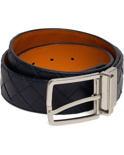Bottega Veneta Leather Reversible Intrecciato Belt - Brown