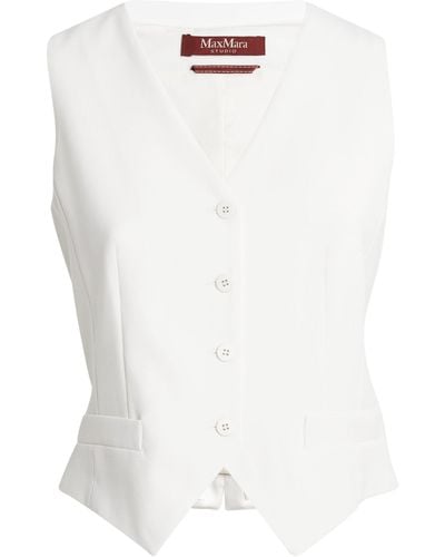 Max Mara Virgin Wool Waistcoat - White