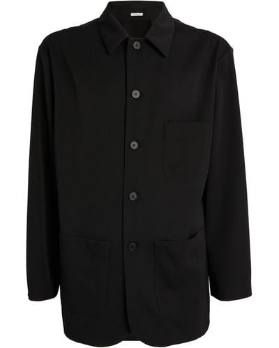 The Row Wool Casey Shirt - Black