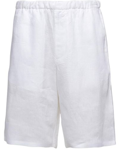 Prada Linen Bermuda Shorts - White