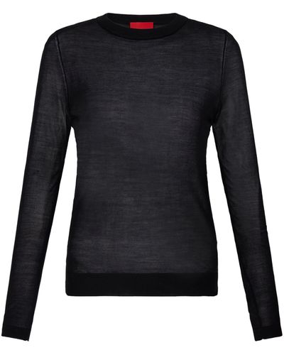 Cashmere In Love Silk Sheer Dora Jumper - Black