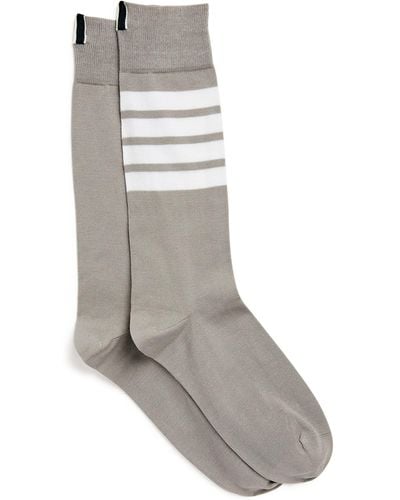 Thom Browne Cotton-blend 4-bar Mid-calf Socks - Grey