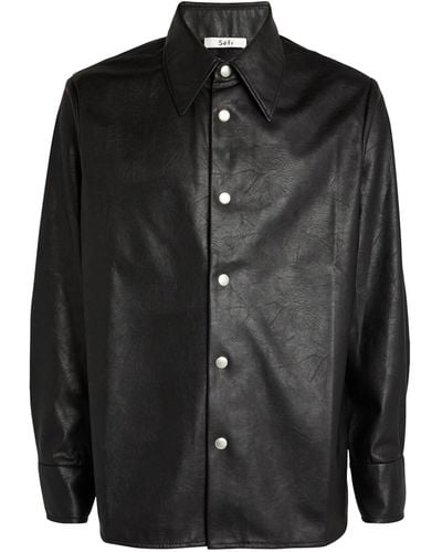 Séfr Faux Leather Shirt - Black