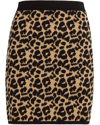 Max Mara Jacquard Leopard Domizia Mini Skirt - Black