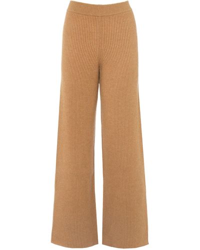 Cashmere In Love Cortina Flared Pants - Natural