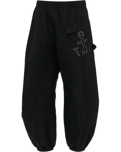 JW Anderson Twisted Logo Print Sweatpants - Black