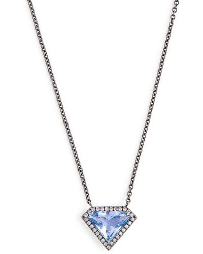 Eva Fehren Blackened White Gold, Diamond And Sapphire Kent Necklace - Metallic