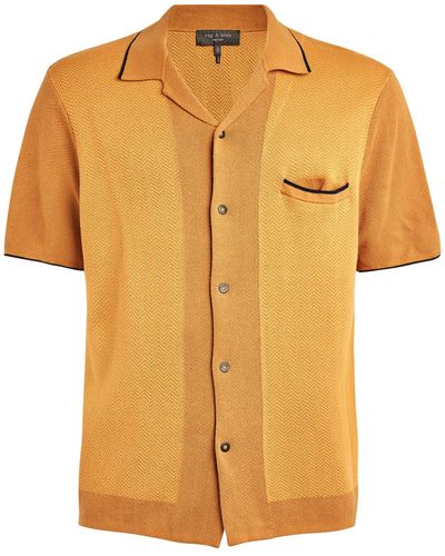 Rag & Bone Knitted Bowling Shirt - Orange