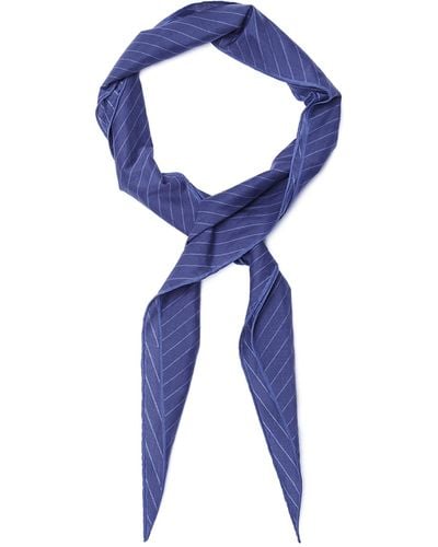 Zegna Cotton-silk Pinstripe Scarf - Blue