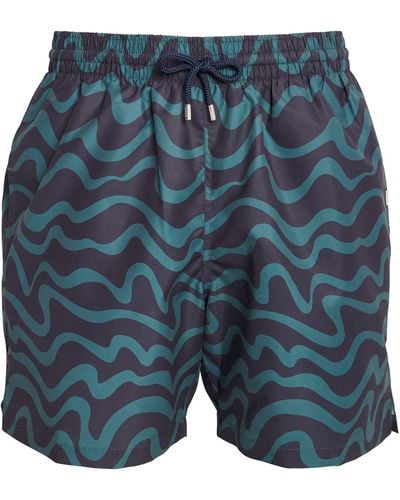 Derek Rose Maui Wave Print Swim Shorts - Blue