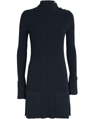 Stella McCartney Ribbed Knit Mini Dress - Blue