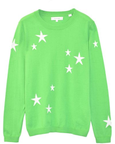 Chinti & Parker Cotton Star Pattern Jumper - Green