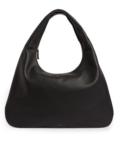 The Row Medium Leather Everyday Shoulder Bag - Black