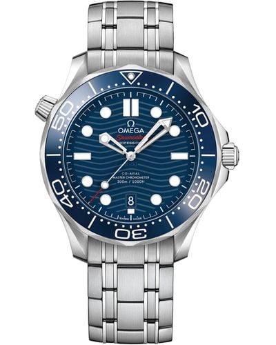 Omega Stainless Steel Seamaster Diver 300 Watch 42mm - Blue