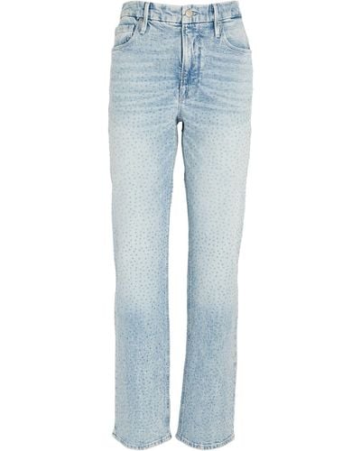 GOOD AMERICAN Embellished Icon Straight Jeans - Blue