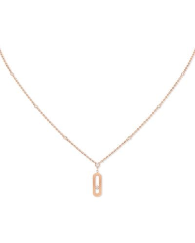 Messika Rose Gold And Diamond Move Uno Necklace - Natural